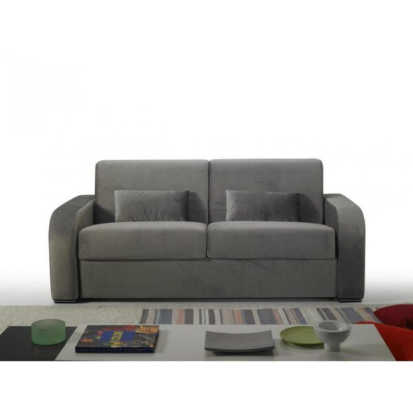 Canapé Convertible Express Velours Gris 3 Places VINICIO